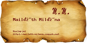 Mailáth Miléna névjegykártya